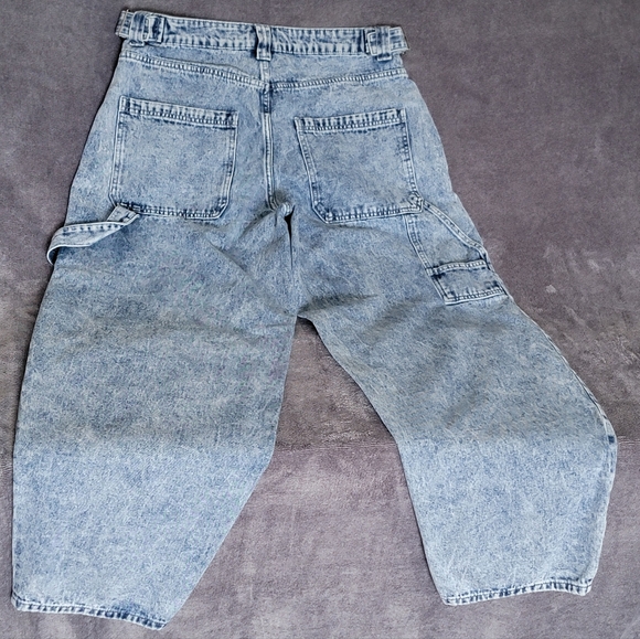 Women's Sz L (32x30) Acid Wash Barrel Denim Jeans Vintage Y2K Era - Picture 3 of 10